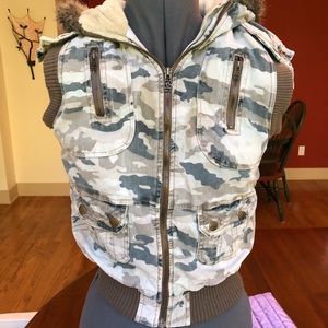 Army Green Vest with Hood